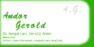 andor gerold business card